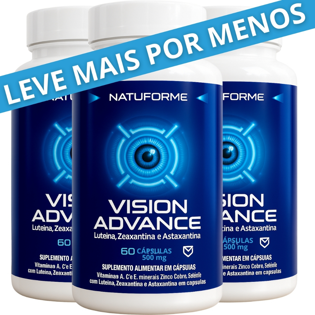 Kit 03 Luteina, Zeaxantina e Astaxantina Vision Advance Vitaminas Suplemento Alimentar em Oferta na Shopee