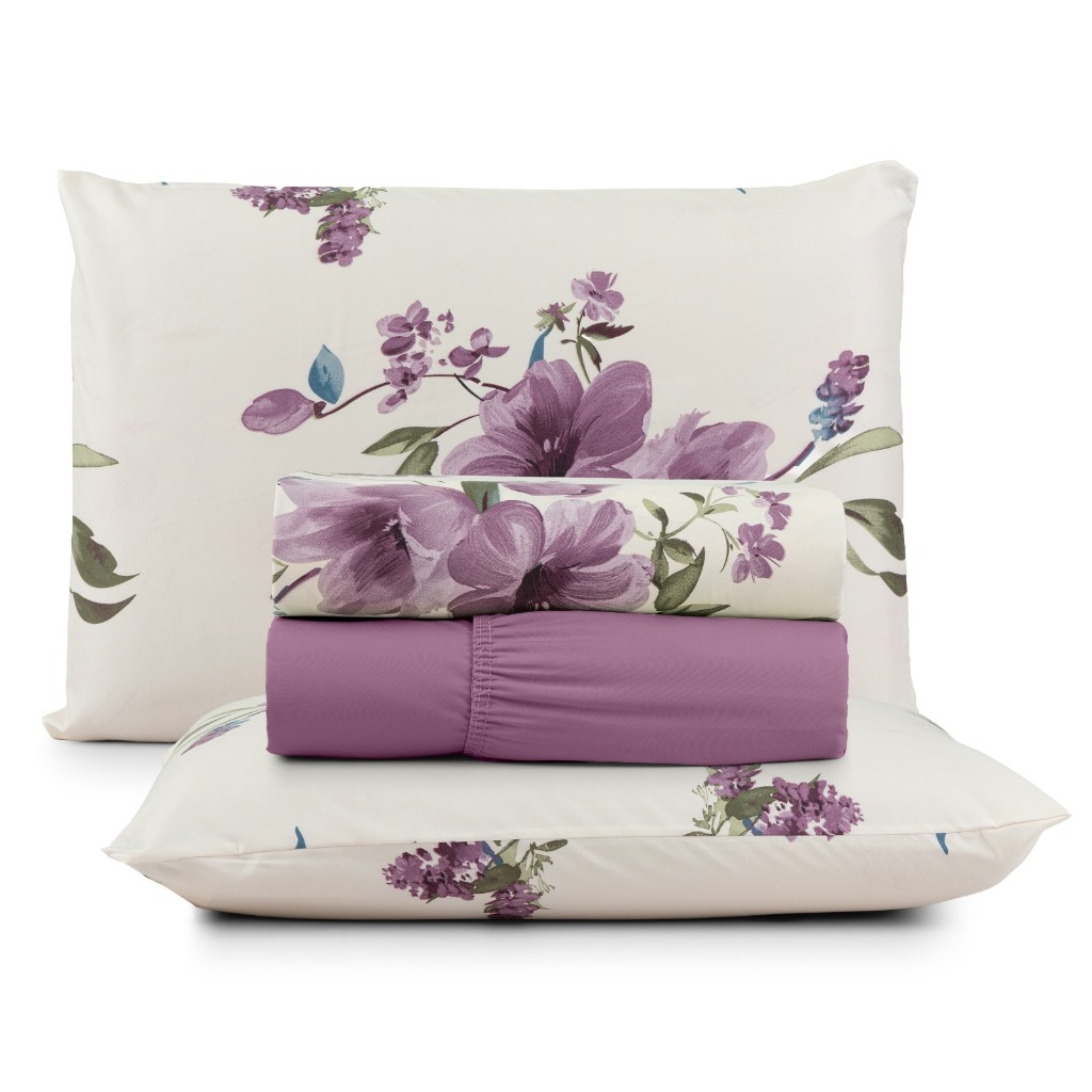 Jogo De Cama Casal Queen Size 4 peças – 200 Fios Micropercal Macio