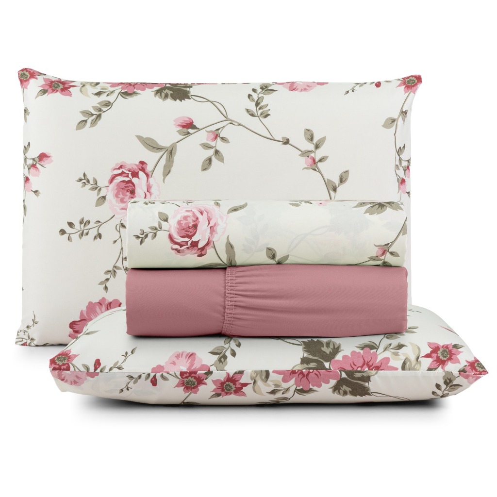 Jogo De Lençol Queen Size 04 Peças - 200 Fios Micropercal