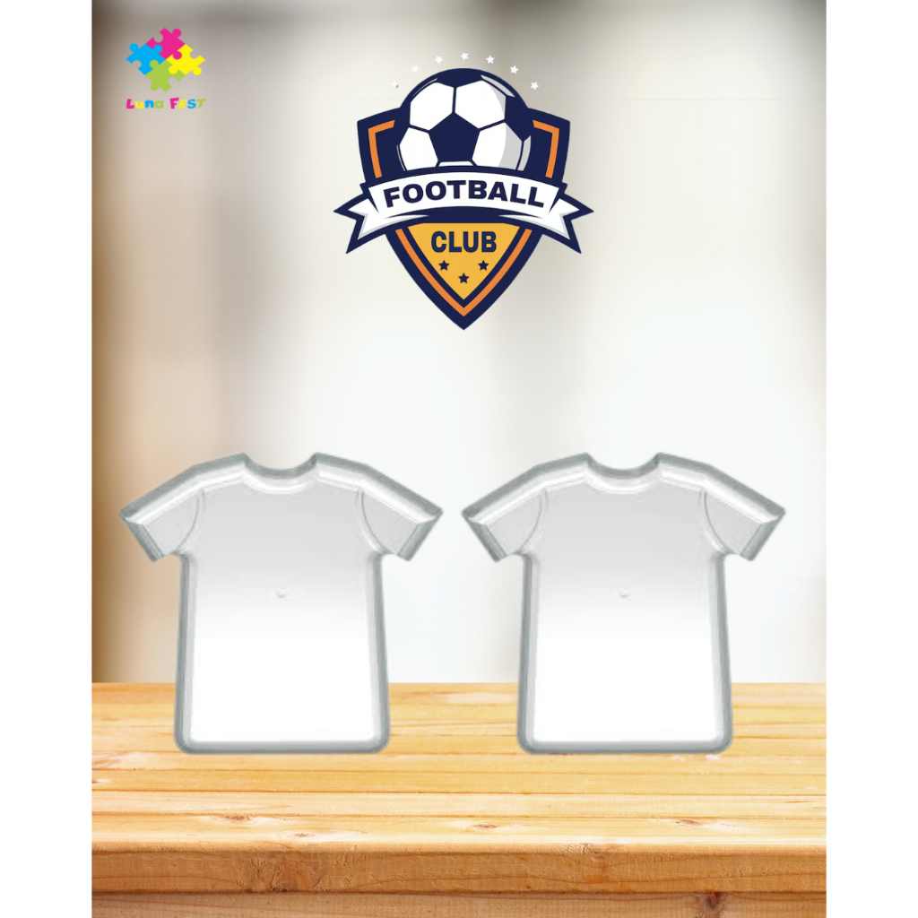 Kit 2 Bandejas Petisqueiras Plásticas Camisa Camiseta Futebol Futsal Branca 20x22cm