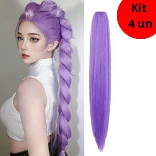 Extensões  Cabelo Roxo Estilo K-pop ideais para fantasias de Halloween cosplay apresentações show