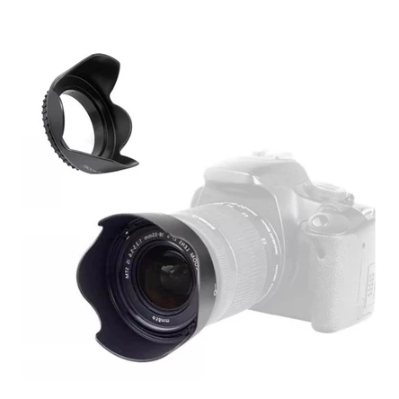 Protetor Sol Lente Objetiva 52mm para  Câmera Canon Nikon Sony e outras Parasol Lente Nikon Cannon 18-55mm Tulipa Petala