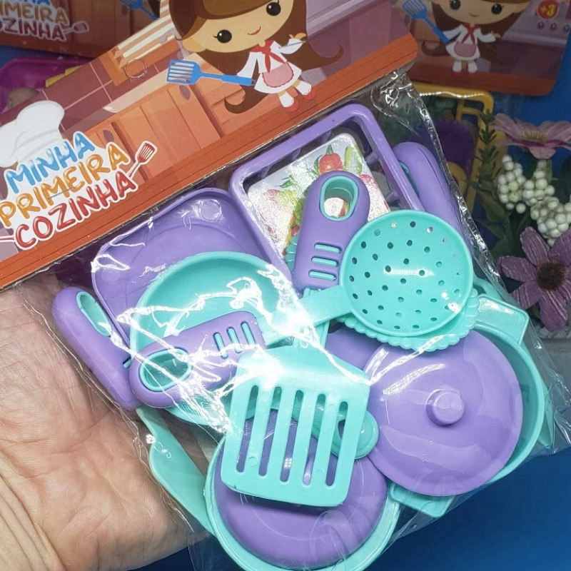 Kit minha primeira cozinha 12 peças, kit brinquedo pra meninas, panelinha, comidinha, fogão