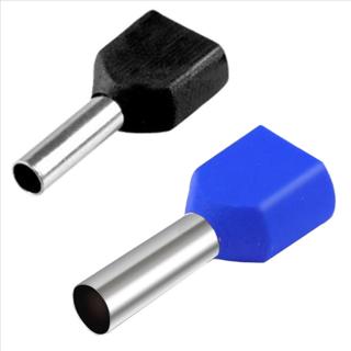 100x Terminal Tubular Ilhos Duplo 1,5mm 2,5mm Te1508 Te2510 em Oferta na Shopee