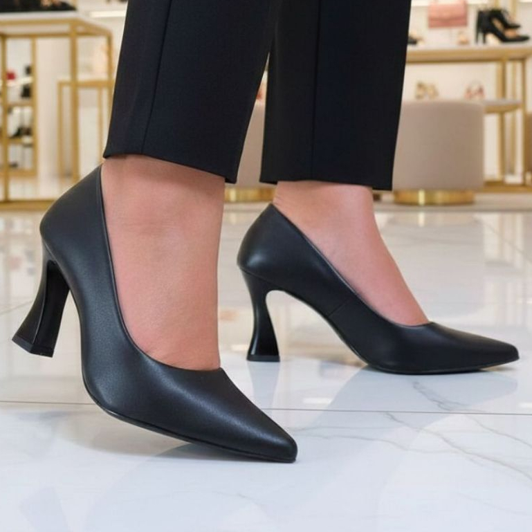 Sapato Feminino Scarpin Salto Taça Macio Confortável 8cm