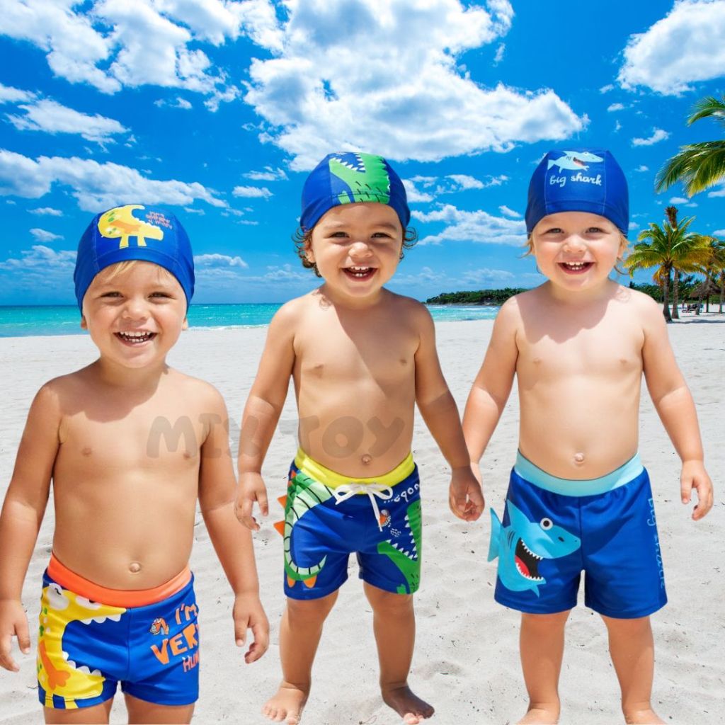 Kit Sunga + Touca Natação Infantil Roupa de Praia Proteção UV Praia Piscina