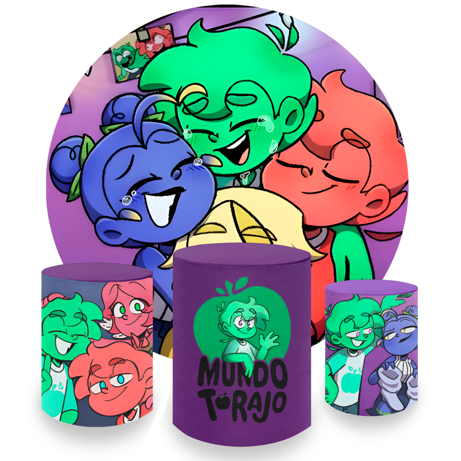 Kit Capas Painel Redondo E Capas De Cilindro Sublimados Decoração Tema Torajo em Oferta na Shopee