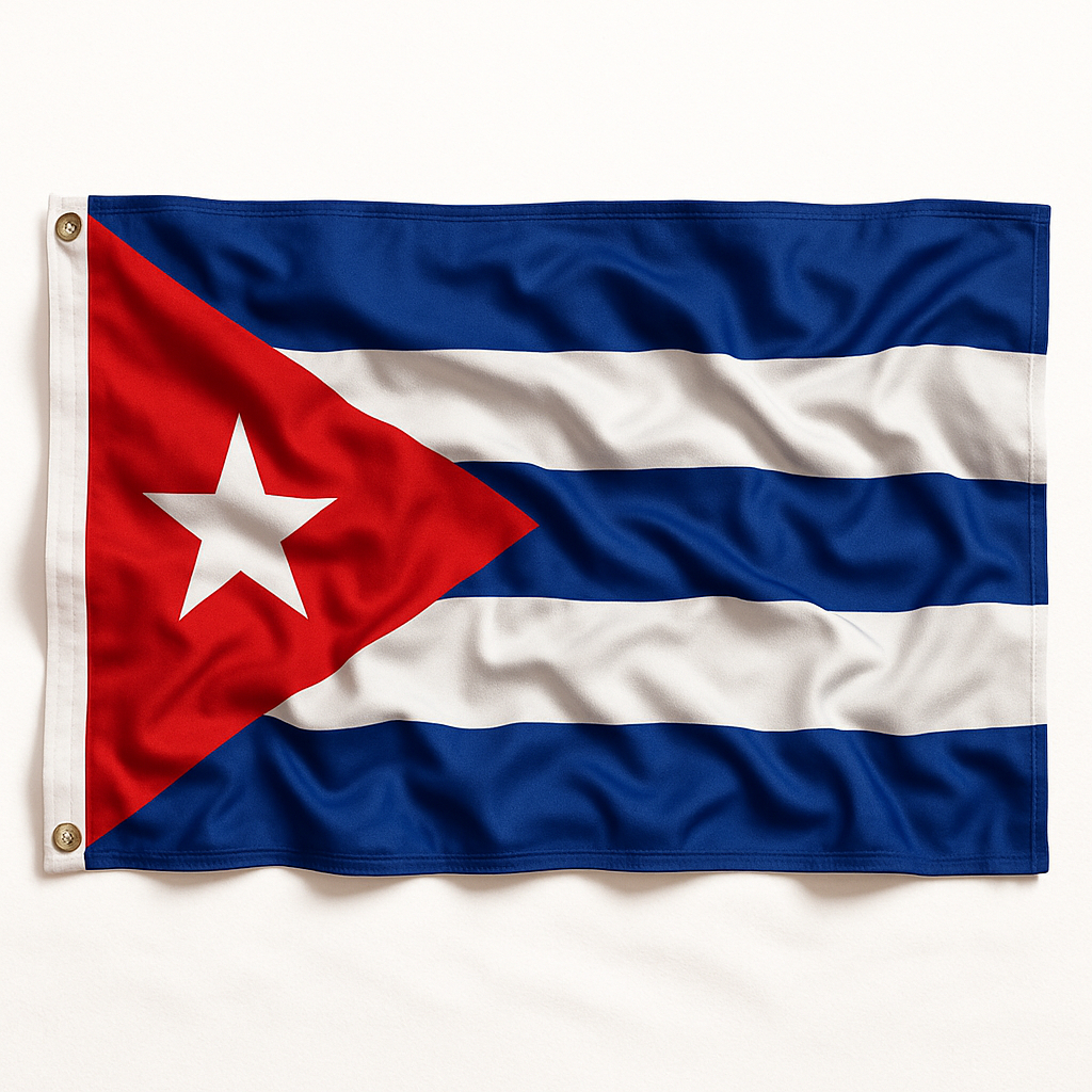 Bandeira Cuba Oficial Mastro C/Anilhas 90x60 Cm Cores Fortes em Oferta na Shopee