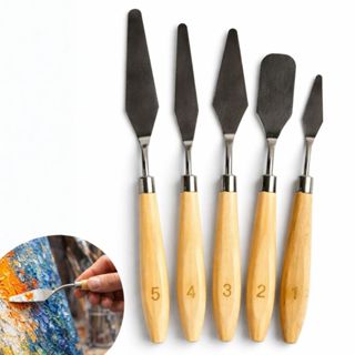 Kit 5 Espátulas Para Pintura e Artesanato Tela Óleo Acrílica Arte em Oferta na Shopee