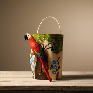 ENFEITE DE PAREDE PÁSSARO NA CASCA DE MADEIRA DECORAÇÃO RÚSTICA pintado a mão pendurar artesanato em Oferta na Shopee