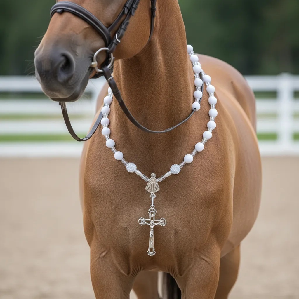 Peitoral de Terço Varias Cores para Cavalos, Éguas e Equinos Artesanal Luxo!! em Oferta na Shopee