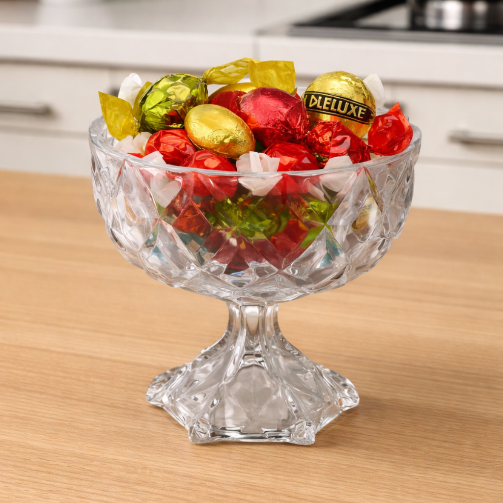 Bomboniere De Vidro Baleiro Centro De Mesa Taça Balas 600ml Grande