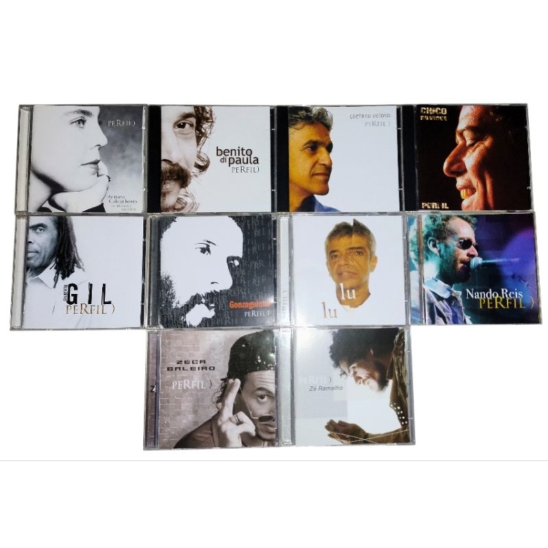LOTE 10 CDs Série Perfil (Zé Ramalho, Nando Reis, Benito di Paula, Gonzaguinha, Gilberto Gil, Adriana Calcanhotto, etc)