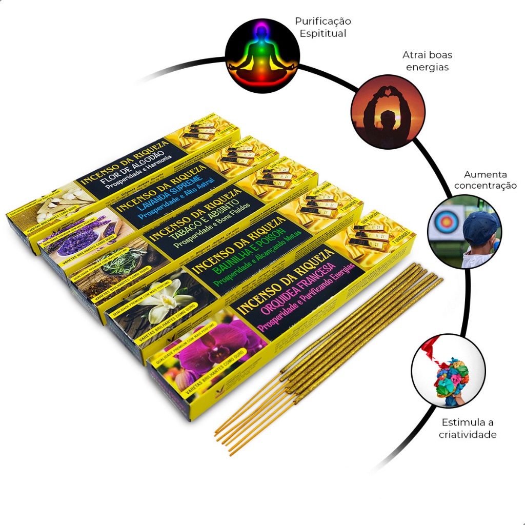 Incenso Indiano De Massala Riqueza E Prosperidade - 5cx 7vr