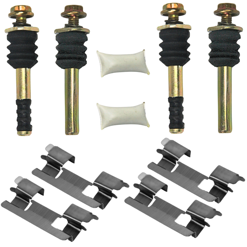 Kit 4 Pino Guia Pinça e 4 Trava Mola Pastilha Freio Dianteiro Corolla Fielder 2003 a 2008
