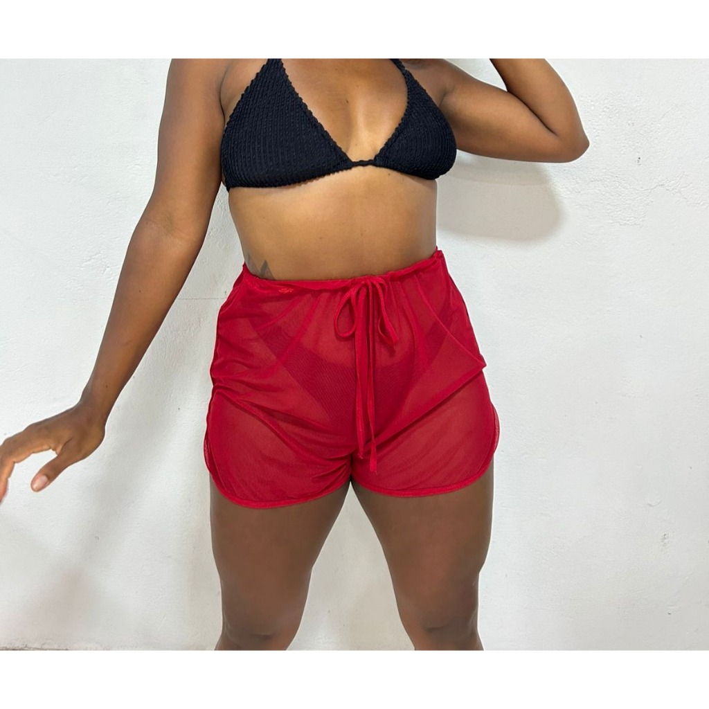 Short de tule saida de praia verão. em Oferta na Shopee