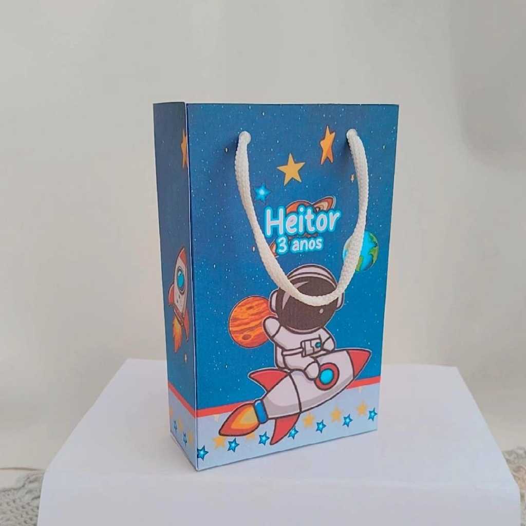 Kit Sacolinha Surpresa Festa Infantil Personalizados ASTRONAUTA Lembrancinhas Aniversário | PEGUE E MONTE