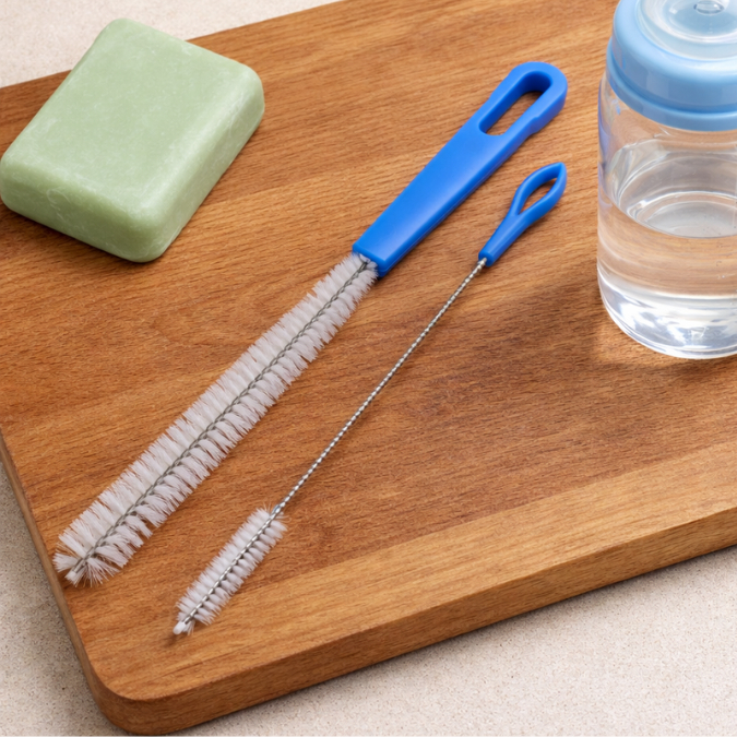 Kit 02un Escova Flexível Limpeza Canudo Inox Ecológico