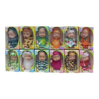 Kit 12 bonecas ou Kit 6 Bonecas Bebê Reborn Miniaturas Infantil Fantasias Fofa