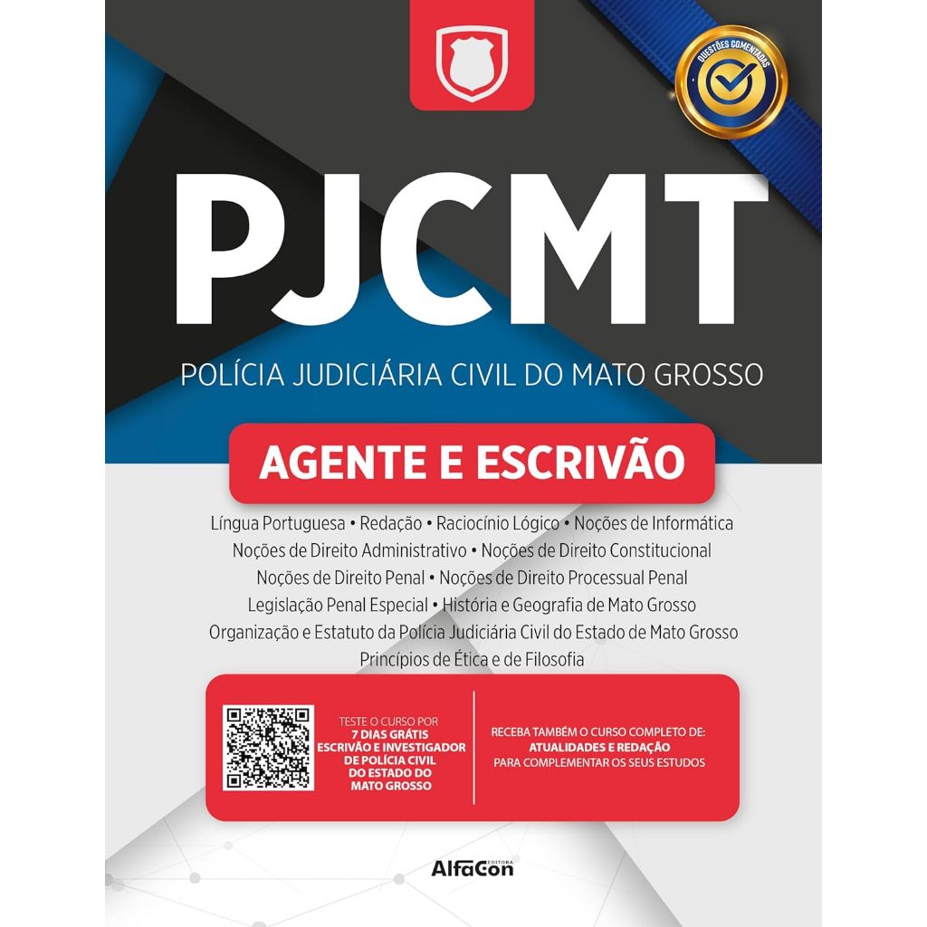livro Apostila - PJCMT - Agente e Escrivão da Polícia Judiciária Civil do Mato Grosso
