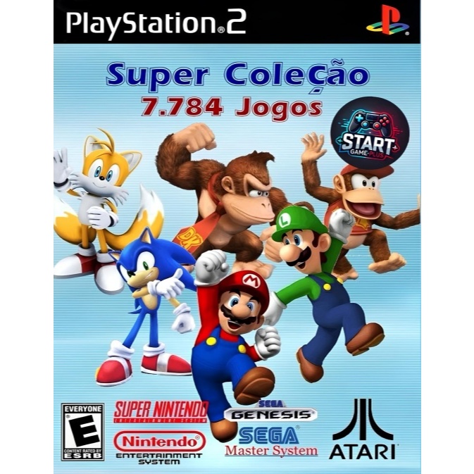 Coleção Completa de Jogos PS2 - 7.784 Jogos, DVD Incluído, Arte do Jogo