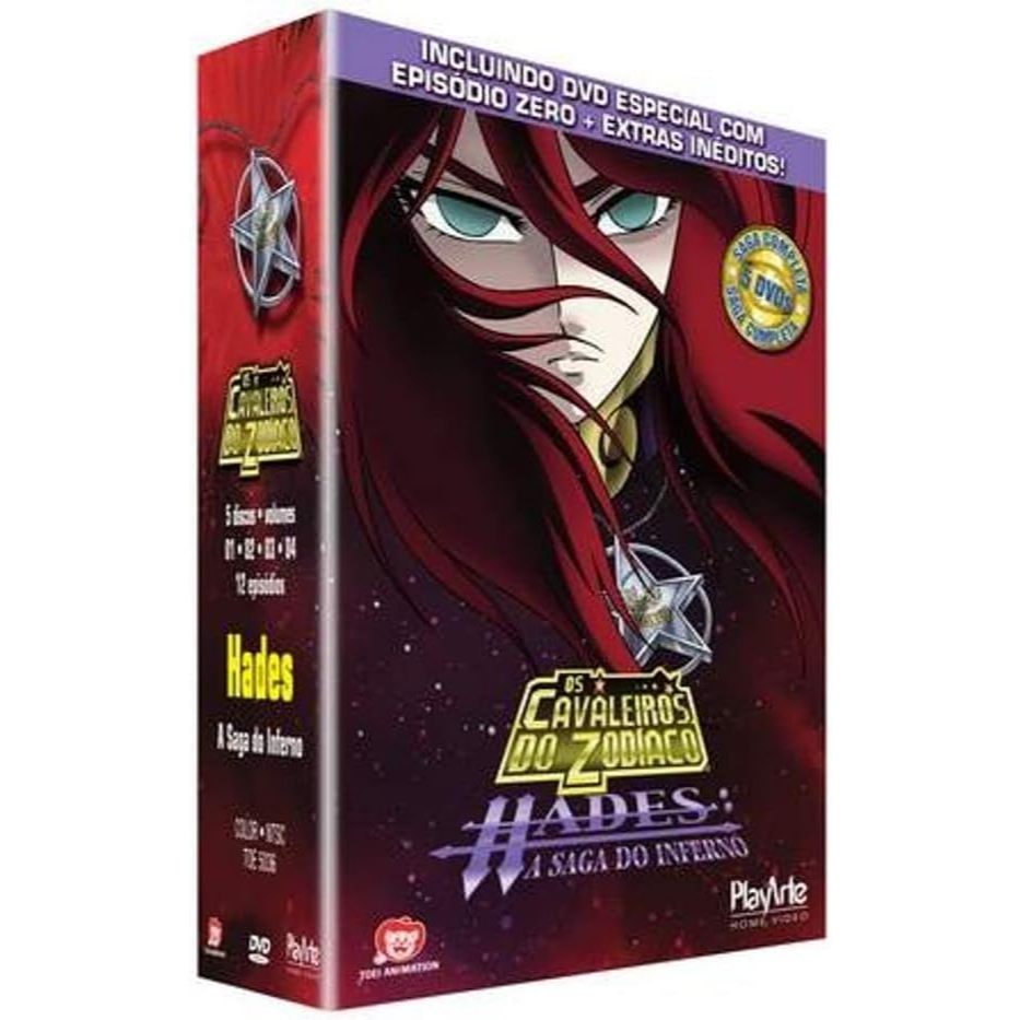 Box Cavaleiros do Zodíaco Hades A Saga do Inferno 5 dvd's