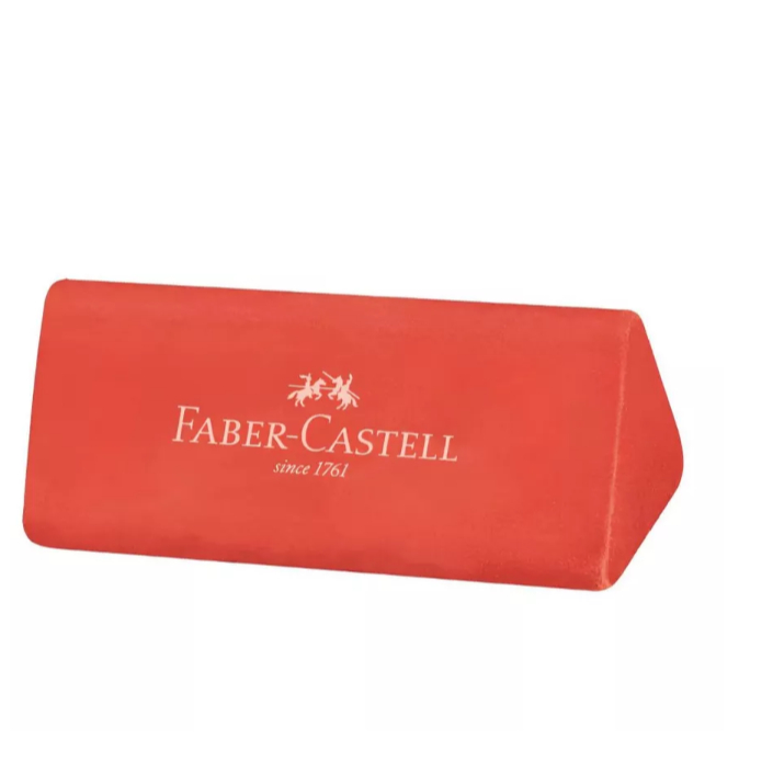 Borracha Escolar Triangular Jumbo Faber-Castell Vermelha Original