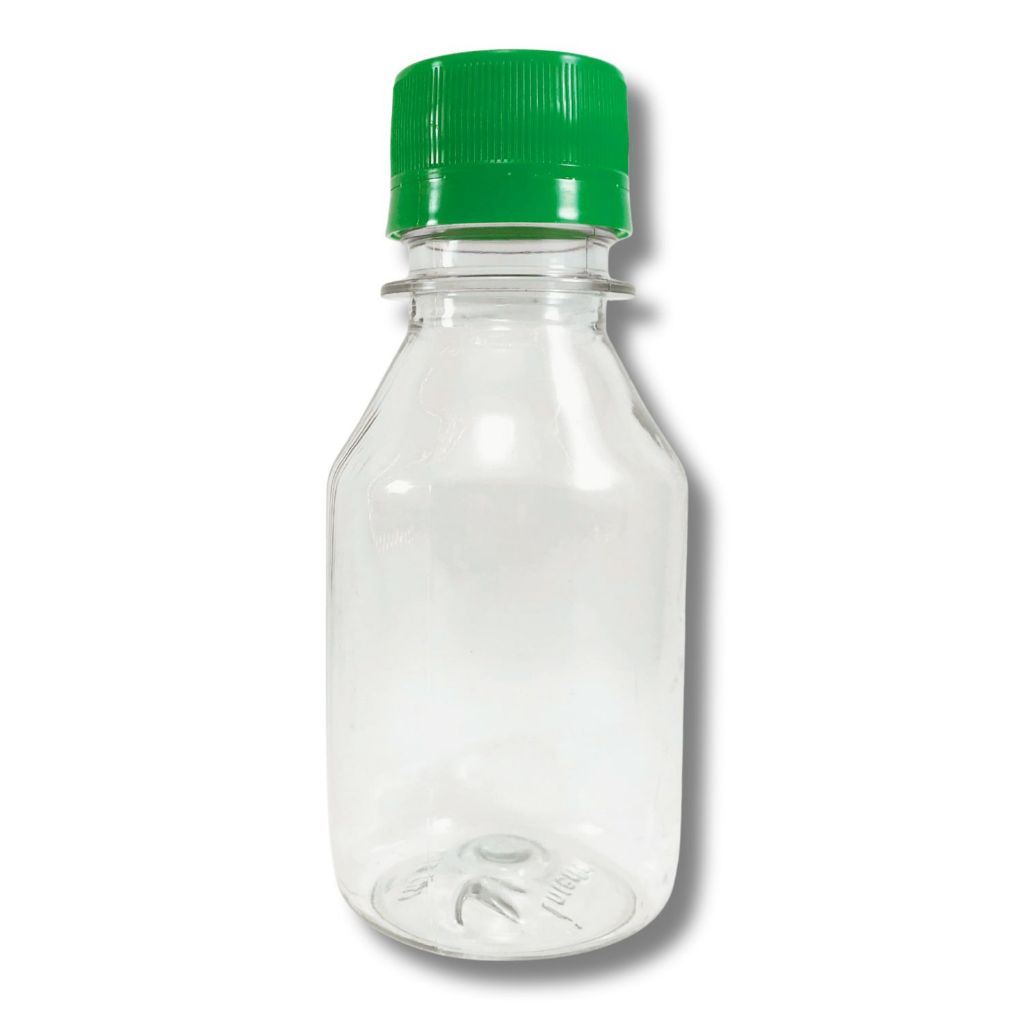 Frasco Pet 100ml C/ Tampa Lacre (20 Unidades) Transparente Cristal com Tampa Plástica Colorida