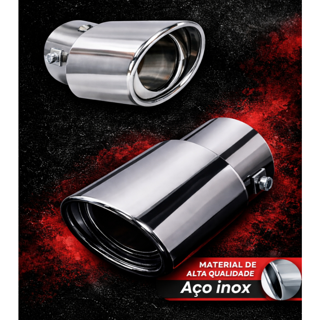 Ponteira Escapamento Aço Inox Saída 3 Polegadas Universal