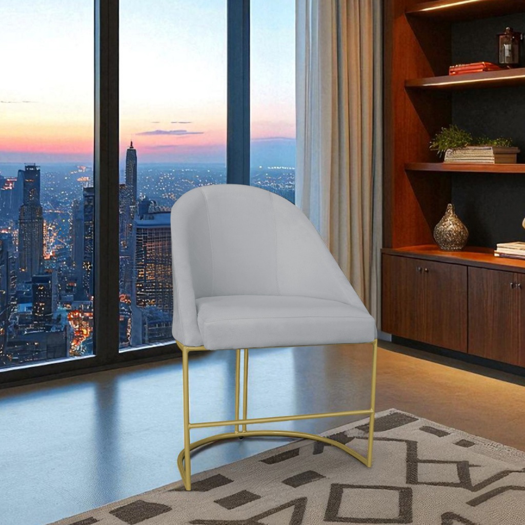 Poltrona Cadeira para Sala de Jantar Mesa Pé de Ferro Dourado - Cadeira Lua em Oferta na Shopee