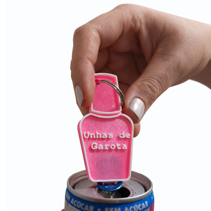 Abridor de Latas Chaveiro para Unhas Longas
