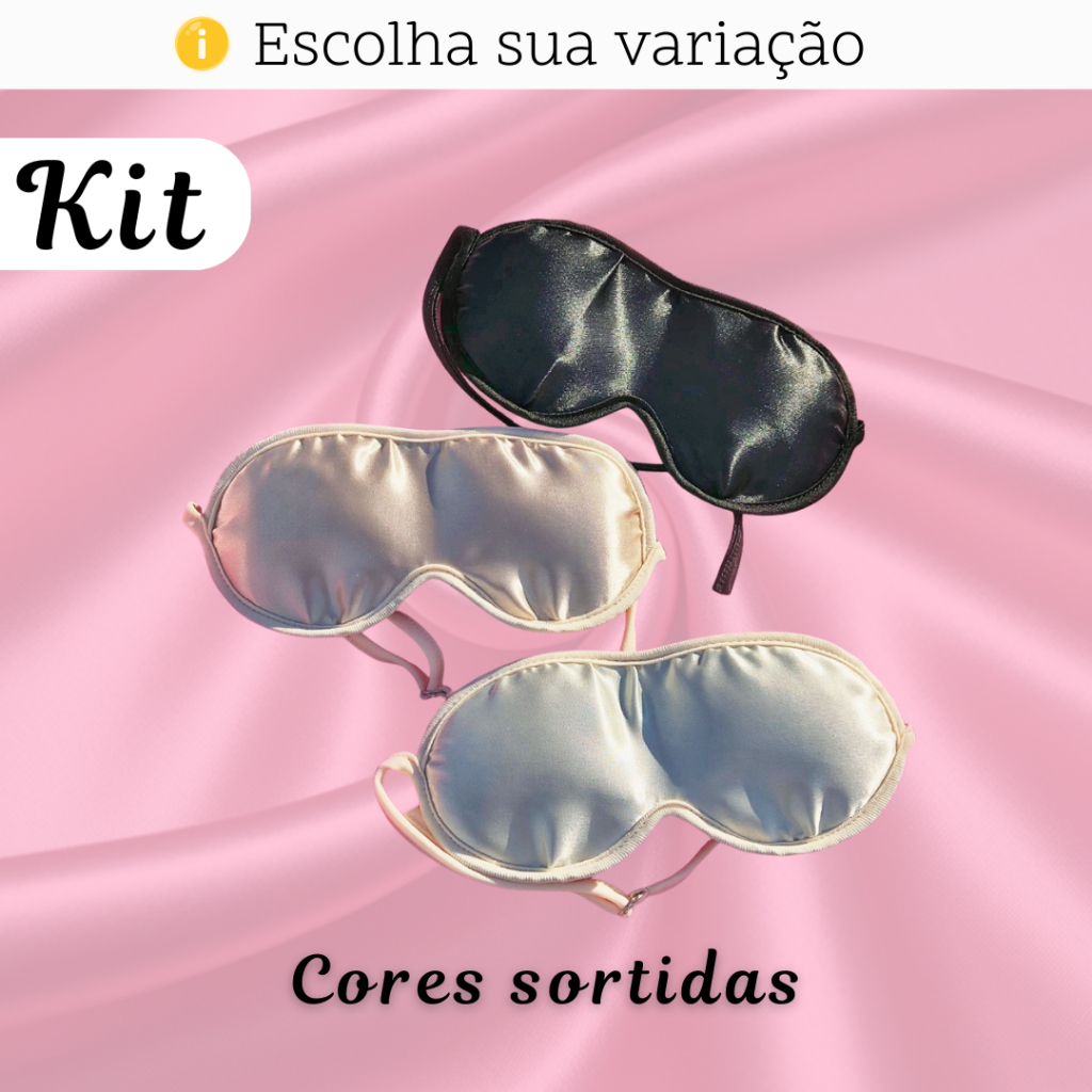 Kit Tapa Olho Máscara para Dormir (Cores Sortidas)
