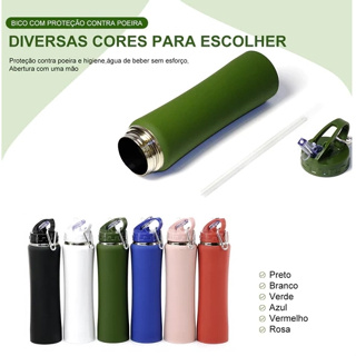 Garrafa Térmica 600ml Inox Squeeze Emborrachada Bico em Oferta na Shopee