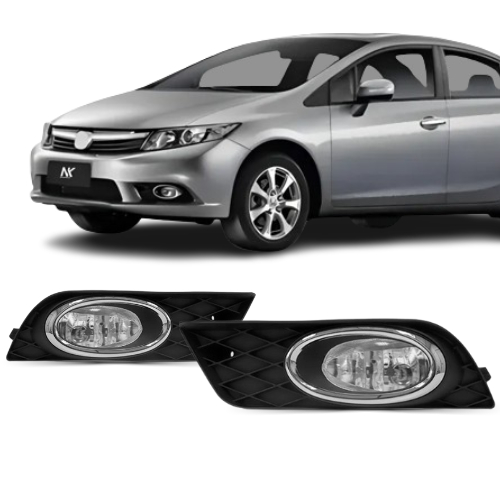 Farol Milha Auxiliar Civic 2012 2013 2014 Com Grade