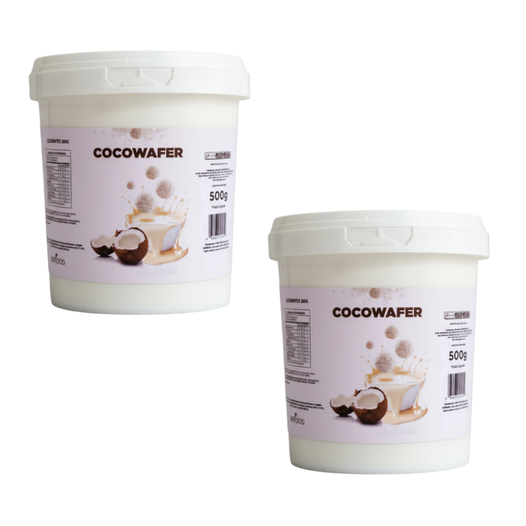 Kit 2 Potes Creme Recheio Cocowafer Sabor Tipo Raffaello Açaí Pizza Torta Pipoca Sorvete 500g em Oferta na Shopee