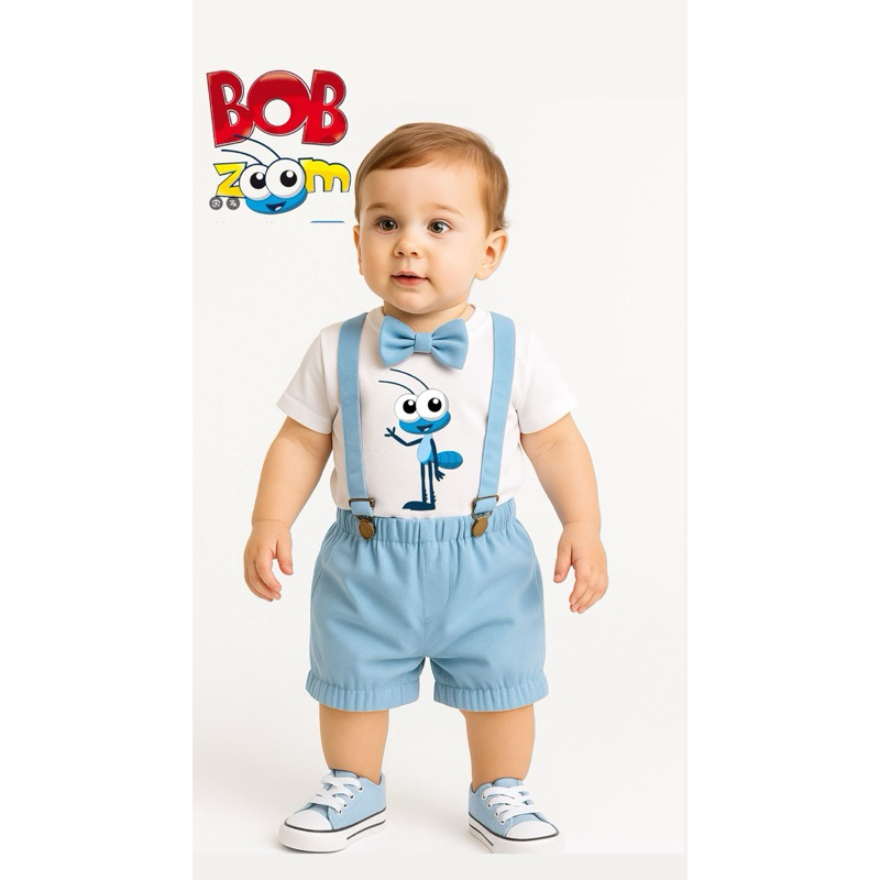 Fantasia conjunto Camisa temática infantil Bob zoom em Oferta na Shopee