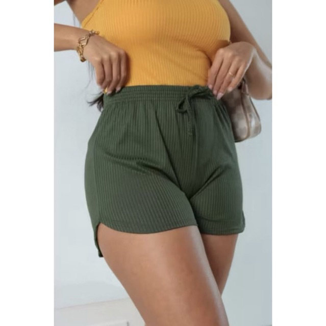 Short curto - Malha canelada | Verão | Malhar | Academia | Praia P ao GG