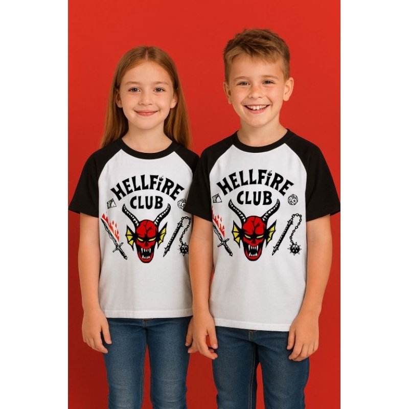 Camiseta HellFire Club infantil- Juvenil/ stranger things em Oferta na Shopee