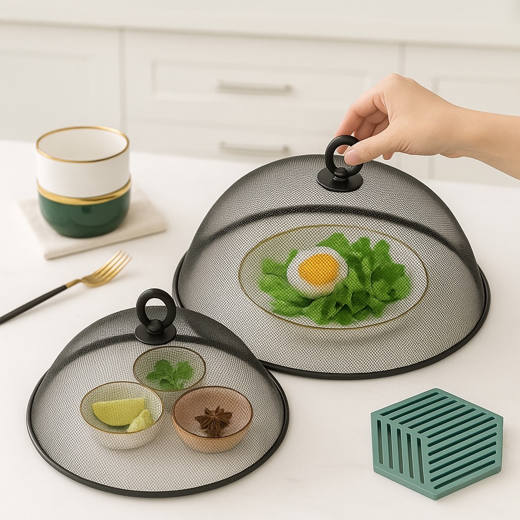 Telas Protetoras De Alimento Metálica Anti Mosca Protegem Frutas Pães Bolo 30Cm Cozinha em Oferta na Shopee