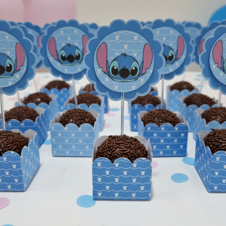 Forminhas | Toppers de docinhos Stitch | Lembrancinha | Festa | Aniversário | Personalizados