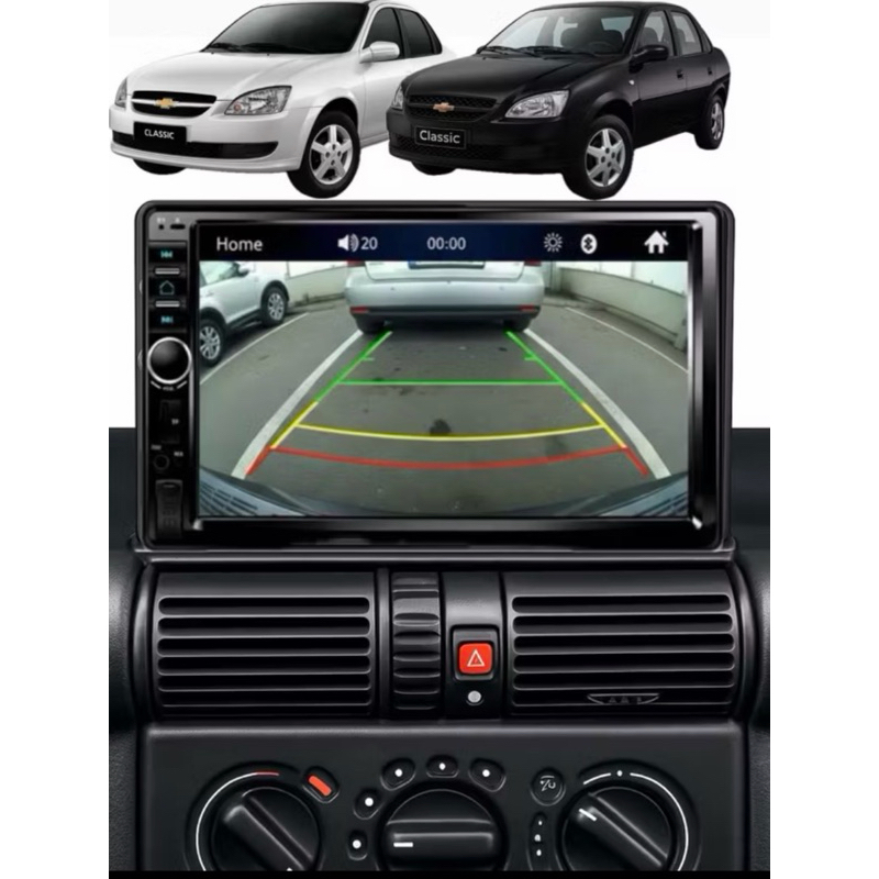 Central Multimídia MP5 Corsa Classic Wind (1994 A 2016) + Moldura + Camera de ré