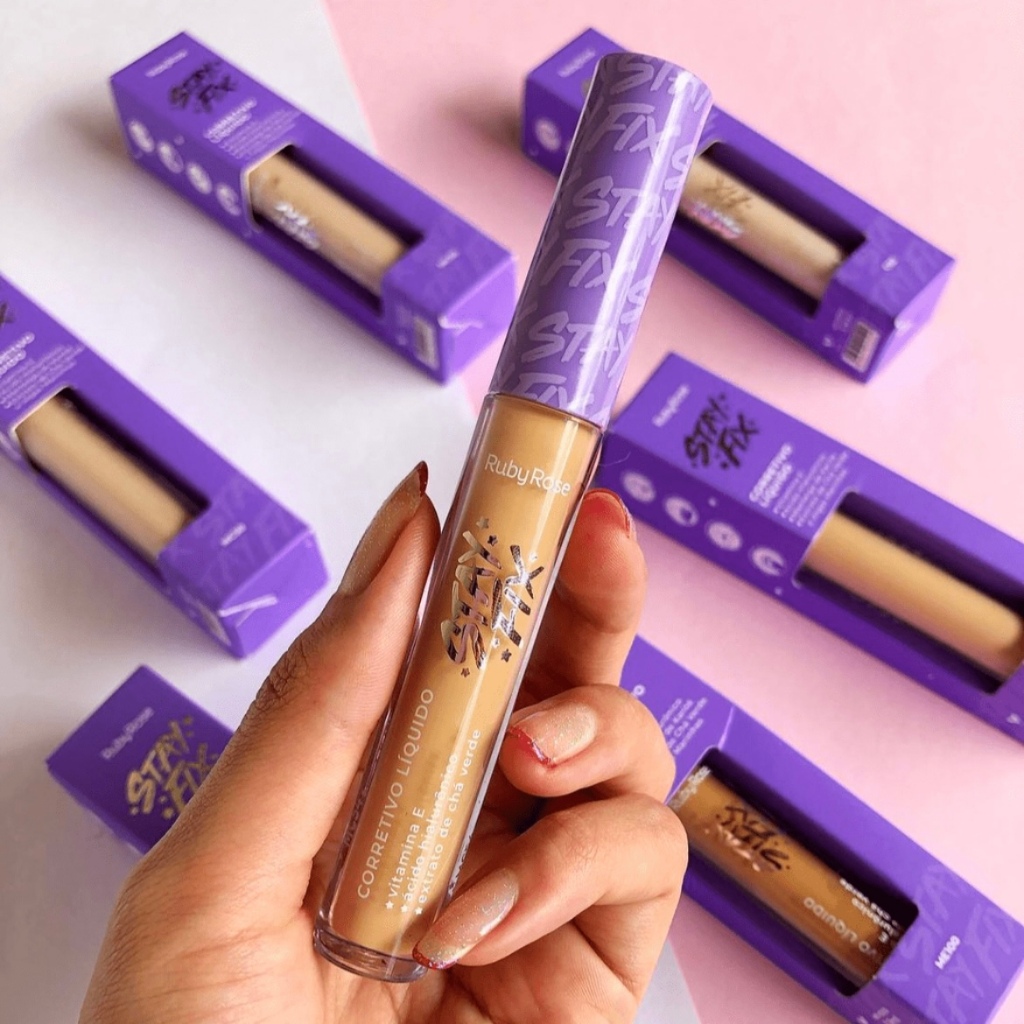 Corretivo Facial Liquido Alta Cobertura Longa Duração Stay Fix by Ruby Rose 3,9ml