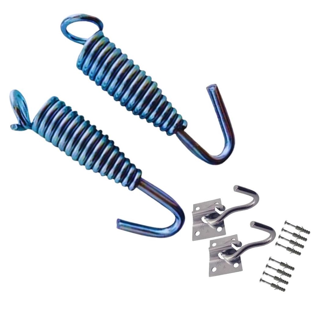 Mola Extensora Alongadora + Gancho Armador | Acessórios Rede Dormir | (Kit Mola + Gancho)