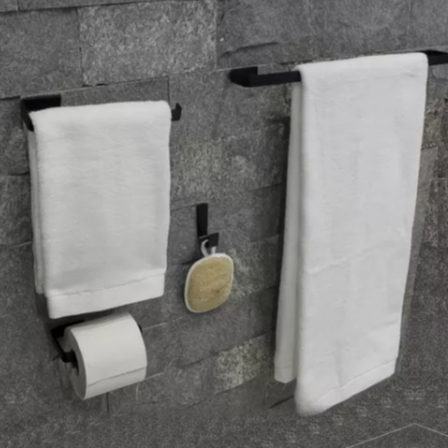 kit banheiro Acessórios 4 Peças Completo Suporte Cabide decoração banheiro