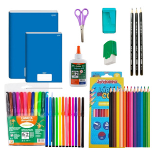 Kit Material Escolar Infantil 33 Itens de Alta Qualidade em Oferta na Shopee