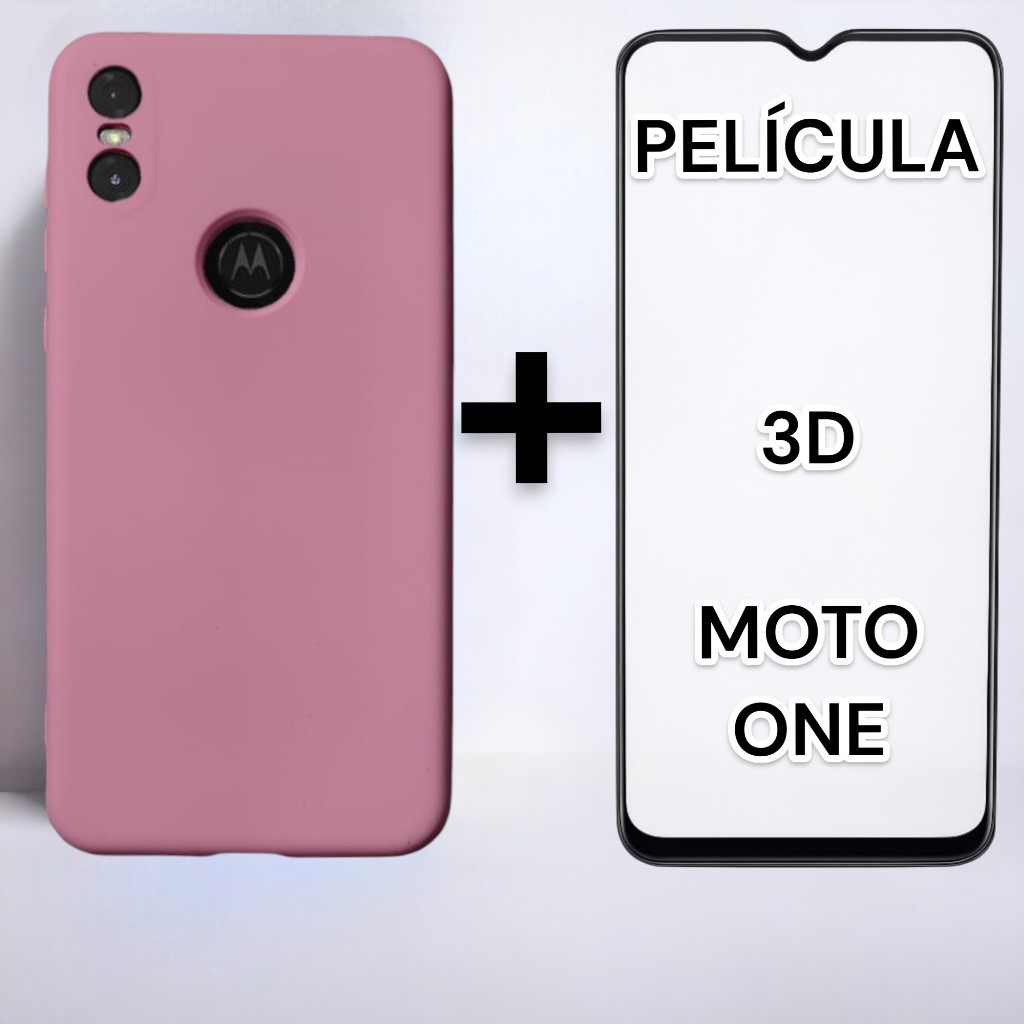 Kit capinha capa case Moto One + Pelicula 3D em Oferta na Shopee