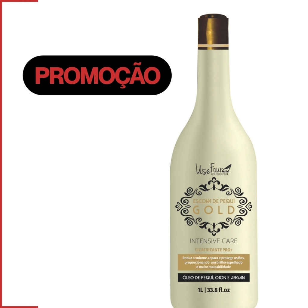 Progressiva Escova de Pequí Gold LIso Lambido alinhamento capilar Resultado Perfeito 1L