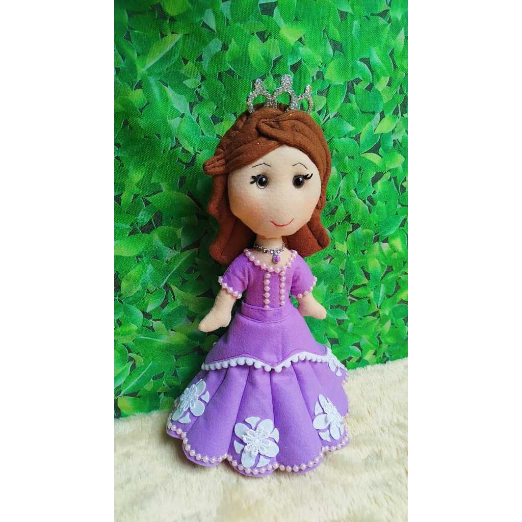 Princesa Sofia boneca em feltro desenho coelho clover infantil criança menina princesinha sofia princesinha sophia