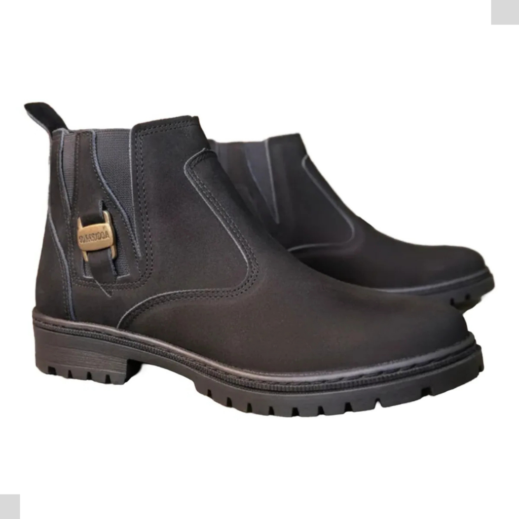 Bota Casual Masculina Trilha Aventura Country Solado Tratorado Costurado Botina Couro Legitimo 2080