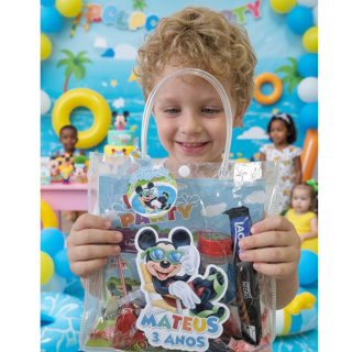 Fundo para sacola transparente + tag com correntinha e adesivo com nome Personalizado - SACOLA NÃO ACOMPANHA em Oferta na Shopee